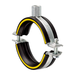 Schraubrohrschellen M10/M12 | DÄMMGULAST® gelb | verzinkt | 105 - 112 mm