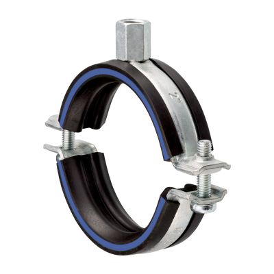 Schraubrohrschellen M8/M10 | DÄMMGULAST® blau | verzinkt | 82 - 87 mm