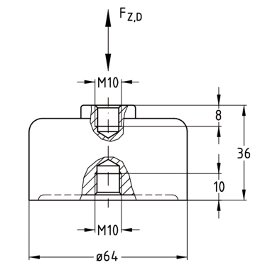 Müpro Phonolyt-Knopf M10 (Schwingungsdämpfer) 43226 - Klimaanlagen &  Kältetechnik München