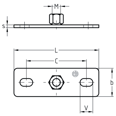 Grundplatten mit Mutter M8 | 2 | V4A