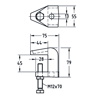 Trägerklemme mit 9mm Durchgangsloch Trägerklemme mit 9mm Durchgangsloch